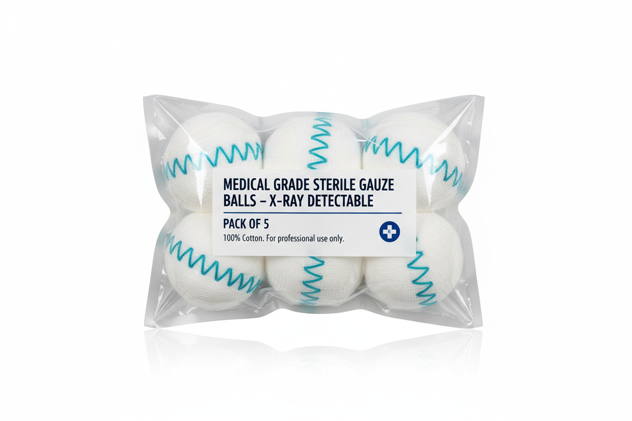 Gauze Balls with X-ray detectable thread 5s
